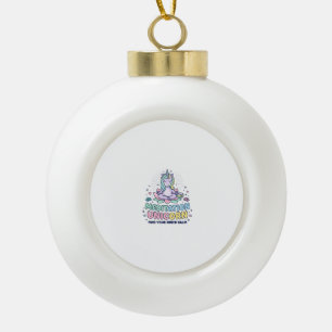 Unicorn Meditation Unicorn Bold Typography T-Shirt Ceramic Ball Christmas Ornament