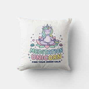 Unicorn Meditation Unicorn Bold Typography T-Shirt Cushion