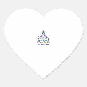 Unicorn Meditation Unicorn Bold Typography T-Shirt Heart Sticker