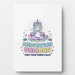 Unicorn Meditation Unicorn Bold Typography T-Shirt Plaque