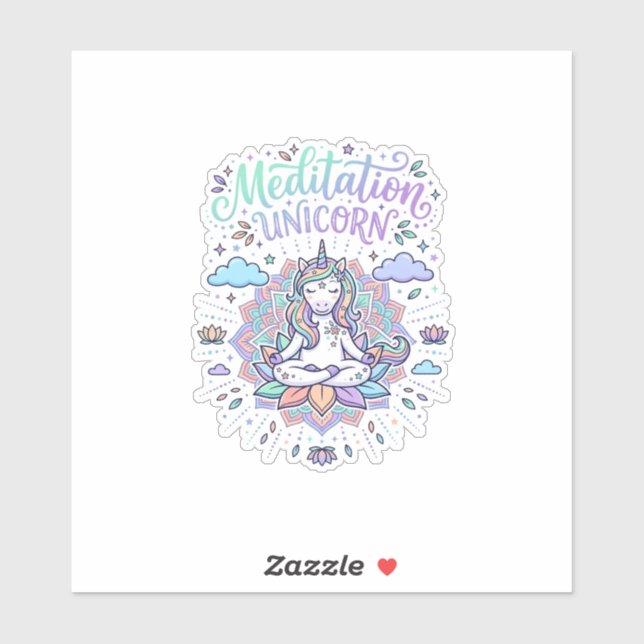 Unicorn Meditation Unicorn White Background Vector (Sheet)
