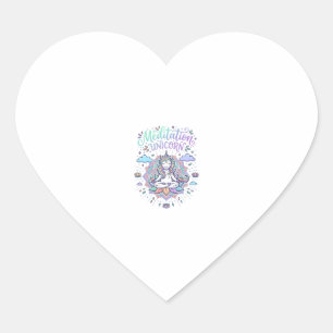 Unicorn Meditation Unicorn White Background Vector Heart Sticker