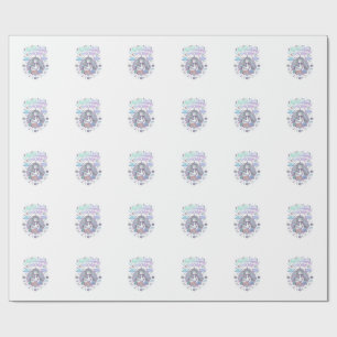 Unicorn Meditation Unicorn White Background Vector Wrapping Paper
