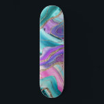Unicorn Mermaid Agate Glitter Glam #1 #marble Skateboard<br><div class="desc">Unicorn Mermaid Agate Glitter Glam #1 (Faux Glitter) #marble #decor #art</div>