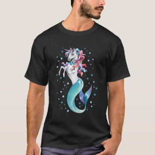 Unicorn Mermaid Mermicorn Funny Girls Women Rainbo T-Shirt