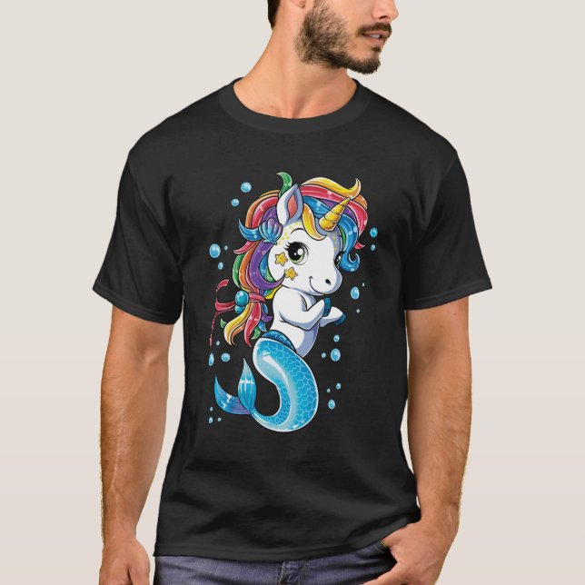 Unicorn Mermaid Mermicorn T-Shirt (Front)