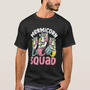 Unicorn Mermaid Squad Girl Family Matching Mermico T-Shirt