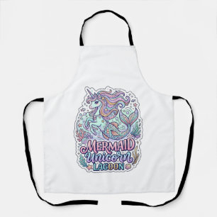 Unicorn Mermaid Unicorn Lagoon Graphic Design Zazz Apron