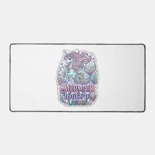 Unicorn Mermaid Unicorn Lagoon Graphic Design Zazz Desk Mat