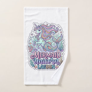 Unicorn Mermaid Unicorn Lagoon Graphic Design Zazz Hand Towel