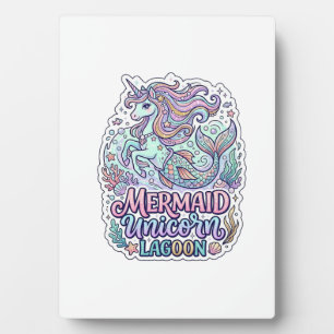 Unicorn Mermaid Unicorn Lagoon Graphic Design Zazz Plaque