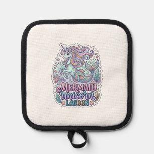 Unicorn Mermaid Unicorn Lagoon Graphic Design Zazz Pot Holder