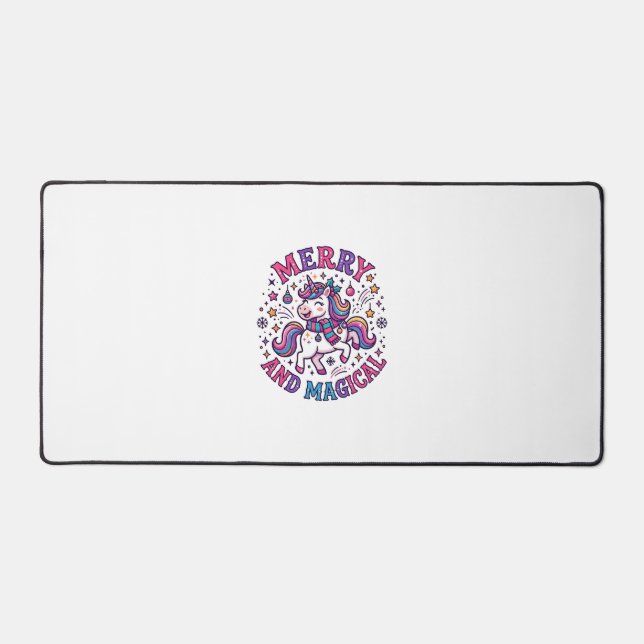 Unicorn Merry and Magical Desk Mat (Front)