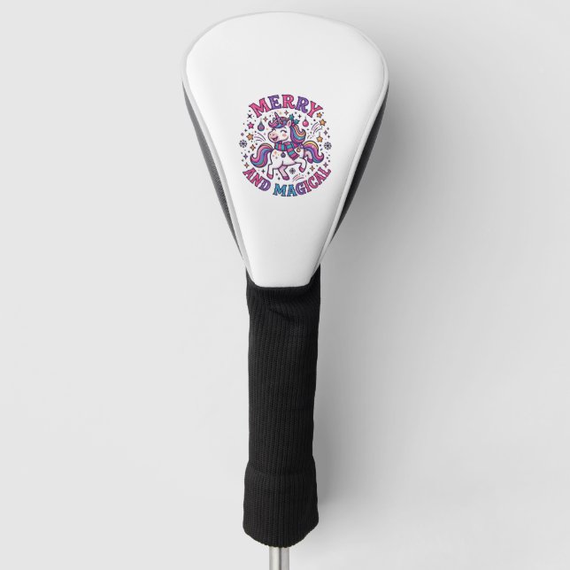 Unicorn Merry and Magical Golf Head Cover (Front)