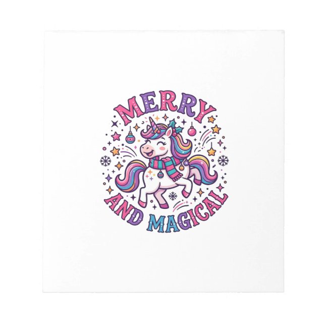 Unicorn Merry and Magical Notepad (Front)