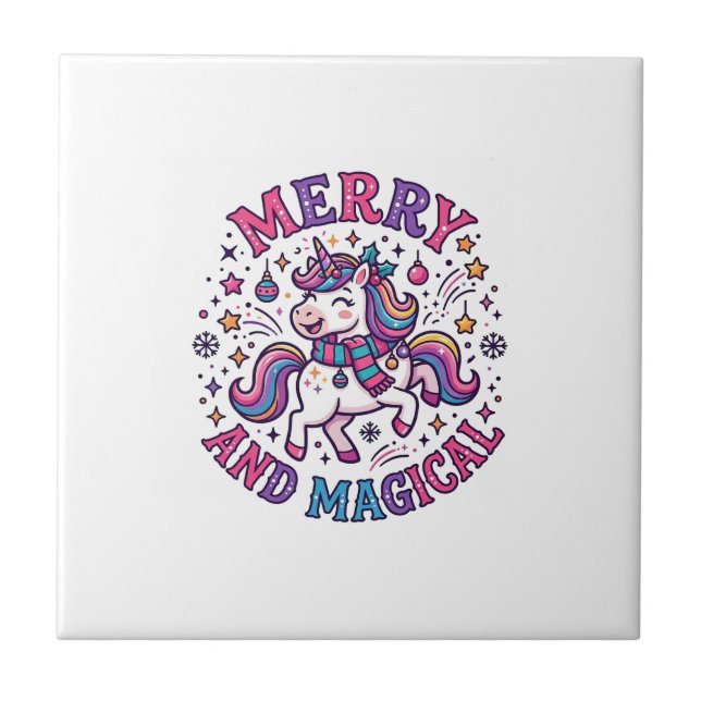 Unicorn Merry and Magical Tile (Front)