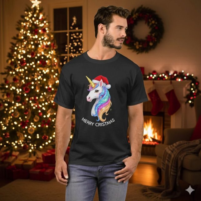 Unicorn Merry Christmas Design T-Shirt (Creator Uploaded)