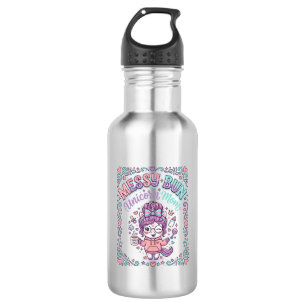 Unicorn Messy Bun Unicorn Mum Retro Style Graphic  532 Ml Water Bottle
