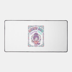 Unicorn Messy Bun Unicorn Mum Retro Style Graphic Desk Mat