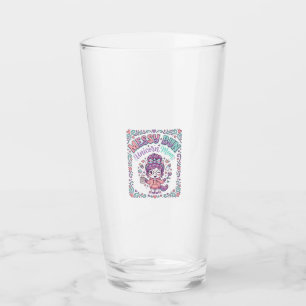 Unicorn Messy Bun Unicorn Mum Retro Style Graphic  Glass