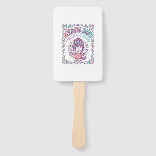 Unicorn Messy Bun Unicorn Mum Retro Style Graphic  Hand Fan