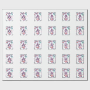 Unicorn Messy Bun Unicorn Mum Retro Style Graphic  Wrapping Paper