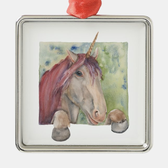 Unicorn Metal Tree Decoration (Front)