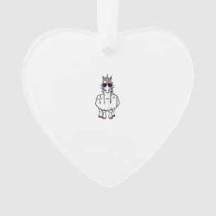 Unicorn Middle Finger Funny Magical Offensive Rude Ornament