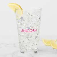 "Unicorn" minimalist hot pink fuchsia clear