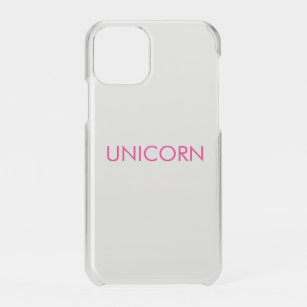 "Unicorn" minimalist hot pink fuchsia clear iPhone 11 Pro Case