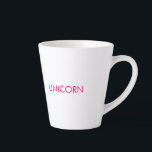 "Unicorn" minimalist hot pink fuchsia white Latte Mug<br><div class="desc">"Unicorn" minimalist hot pink fuchsia white Latte Mug,  cup</div>