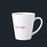 "Unicorn" minimalist hot pink fuchsia white Latte Mug<br><div class="desc">"Unicorn" minimalist hot pink fuchsia white Latte Mug,  cup</div>
