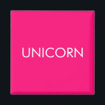 "Unicorn" minimalist hot pink fuchsia white Magnet<br><div class="desc">"Unicorn" minimalist hot pink fuchsia white magnet</div>