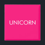"Unicorn" minimalist hot pink fuchsia white Magnet<br><div class="desc">"Unicorn" minimalist hot pink fuchsia white magnet</div>
