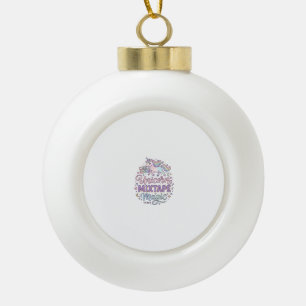 Unicorn Mixtape Magic Adorable Sticker and Shirt D Ceramic Ball Christmas Ornament