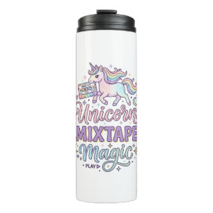 Unicorn Mixtape Magic Adorable Sticker and Shirt D Thermal Tumbler