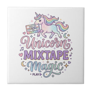 Unicorn Mixtape Magic Adorable Sticker and Shirt D Tile