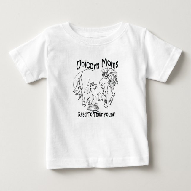 Unicorn Moms Read To Their Young - Baby T-Shirt (Front)