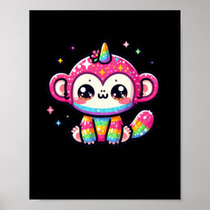 Unicorn Monkey Sticker Poster