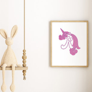 Unicorn Monogram K Poster