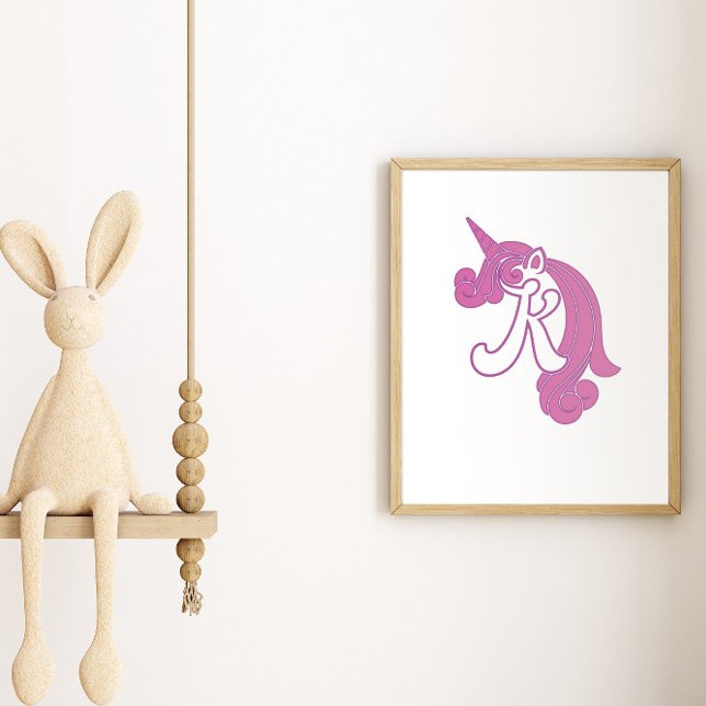 Unicorn Monogram  K Poster (Creator Uploaded)