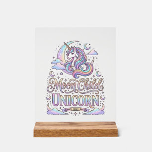 Unicorn Moon Child Unicorn Original Zazzle Design_ Acrylic Sign