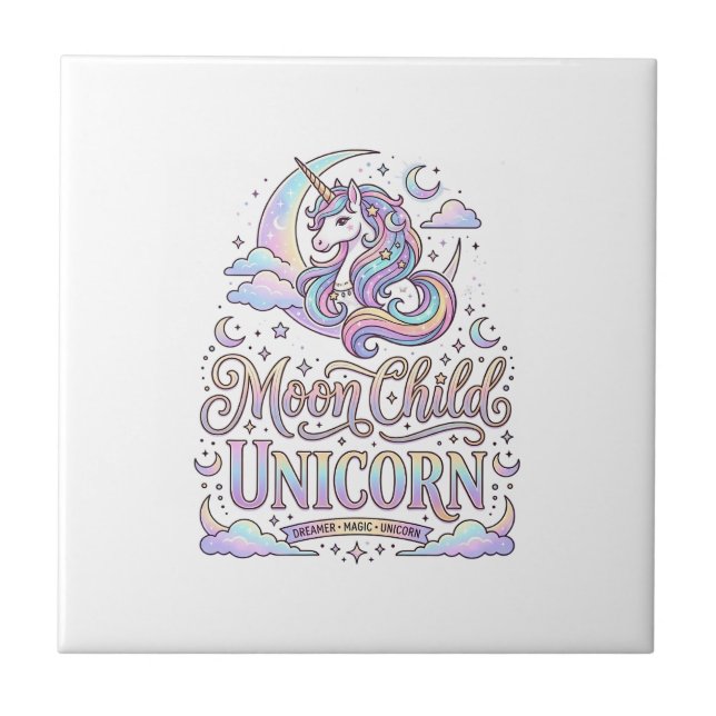 Unicorn Moon Child Unicorn Original Zazzle Design_ Tile (Front)