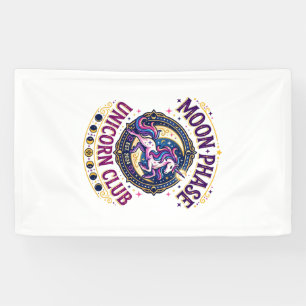 Unicorn Moon Phase Unicorn Club Commercial Shirt G Banner