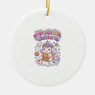 Unicorn Mooncake Unicorn Charming Apparel Graphic_ Ceramic Tree Decoration