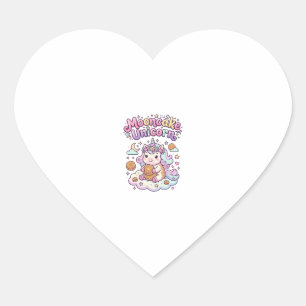 Unicorn Mooncake Unicorn Charming Apparel Graphic_ Heart Sticker