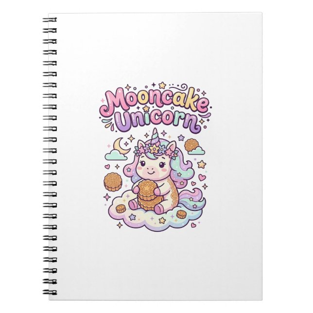 Unicorn Mooncake Unicorn Charming Apparel Graphic_ Notebook (Front)