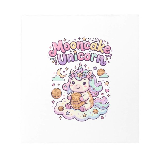 Unicorn Mooncake Unicorn Charming Apparel Graphic_ Notepad (Front)