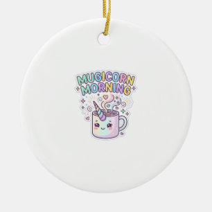 Unicorn Mugicorn Morning Graphic Design Zazzle Des Ceramic Tree Decoration