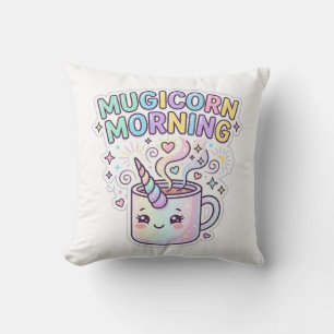 Unicorn Mugicorn Morning Graphic Design Zazzle Des Cushion